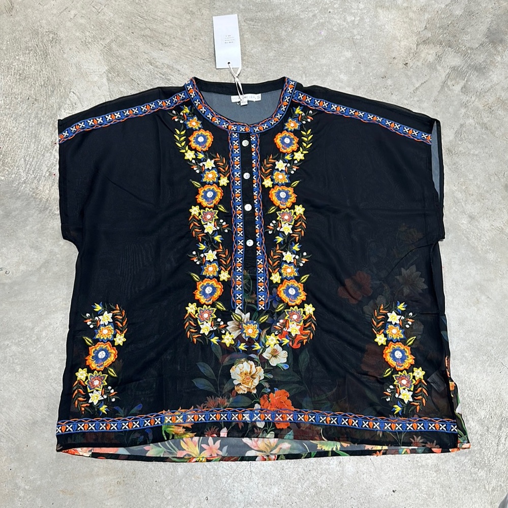 Love Kyla black‎ sheer embroidery to / Size S/A-76